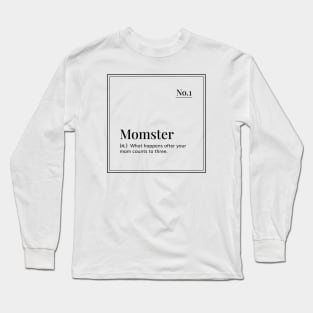 Funny definition art  - Momster - minimal design - white Long Sleeve T-Shirt